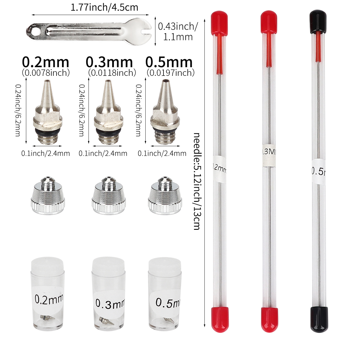 3Pcs Set 0.2/0.3/0.5Mm Airbrus - Airbrush Kit With Mini Compressor ulasan dan harga