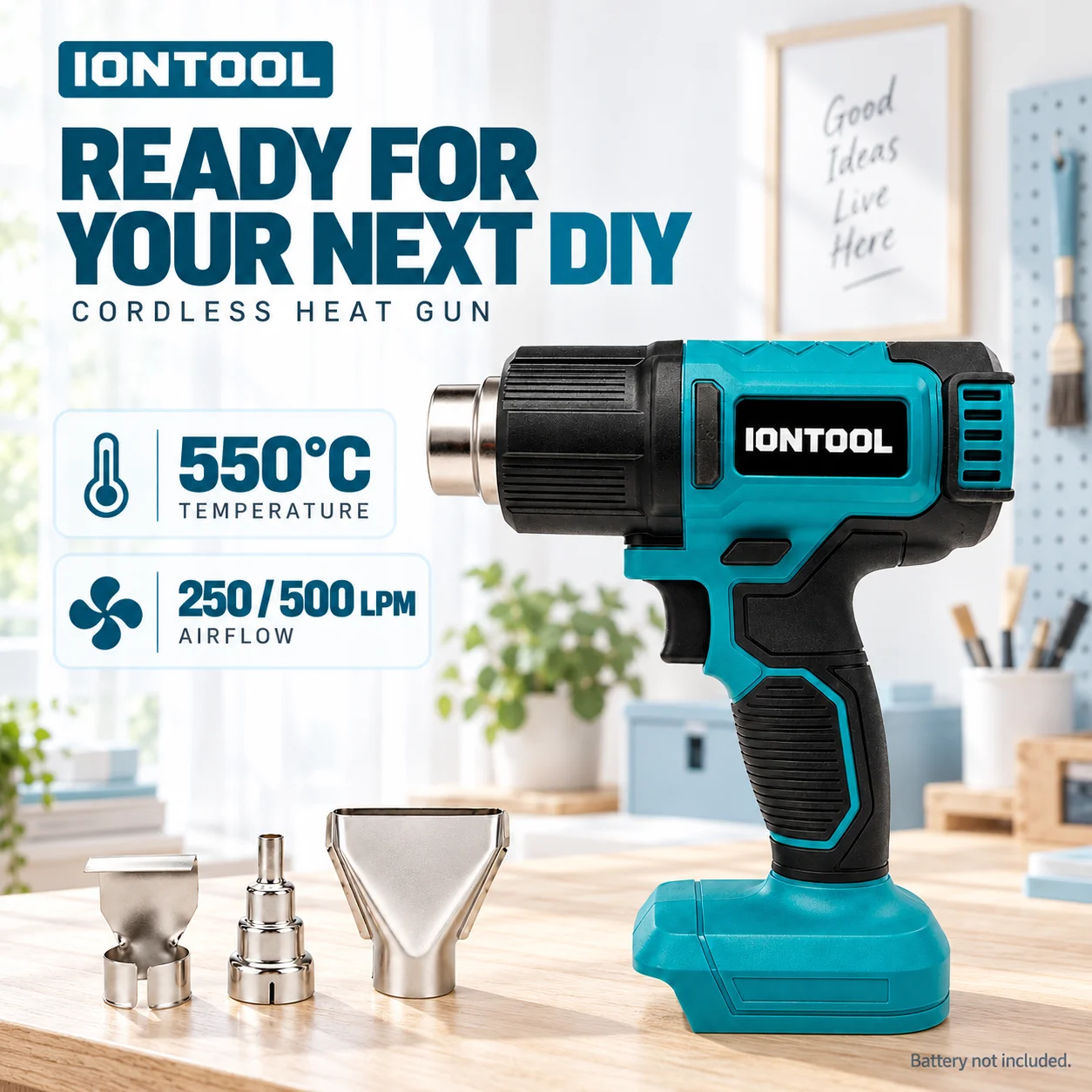 IONTOOL 550 ℃   Pistol Pemanas - Cordless Heat Gun For Shrink Tubing ulasan dan harga